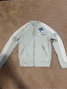 adidas Mint Green 3-Stripe Track Jacket
